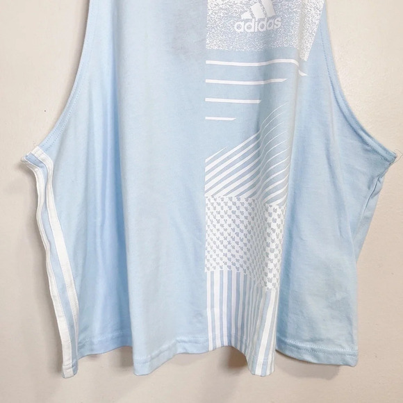 ADIDAS | NEW HS CR GRAPHIC BIKER TANK IN LIGHT BLUE - Picture 4 of 10